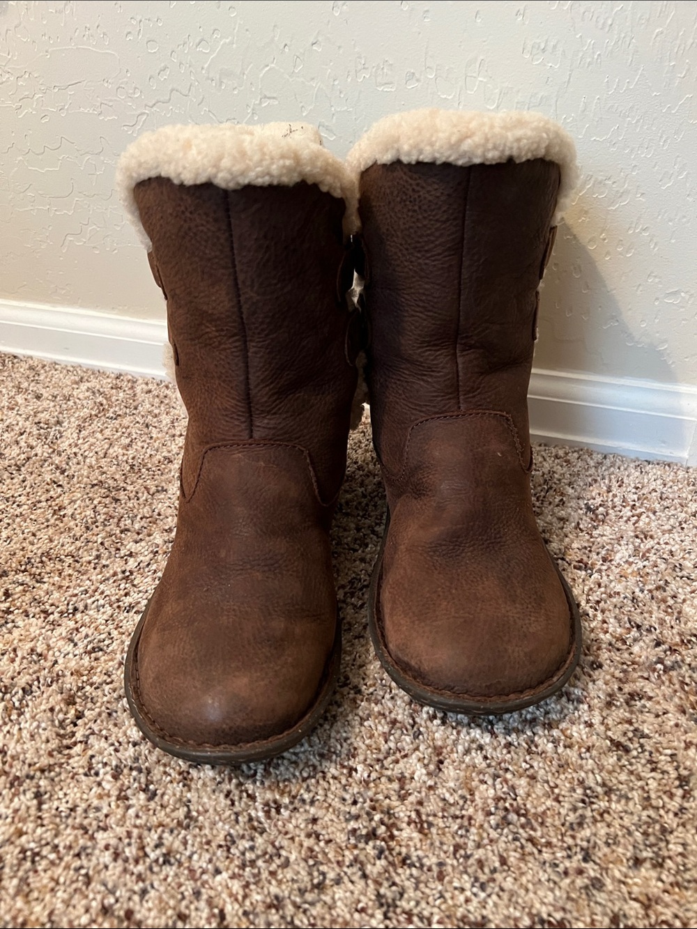 UGG Chestnut Brown Shearling-Lined Mid-Calf Boots
